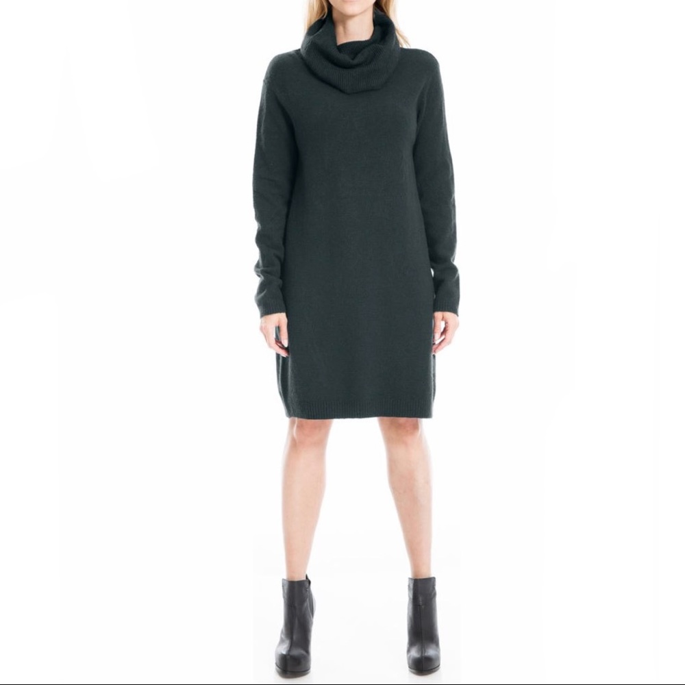 Max Studio Cowl Neck Sweater Dress Hunt Green Color New With Tag